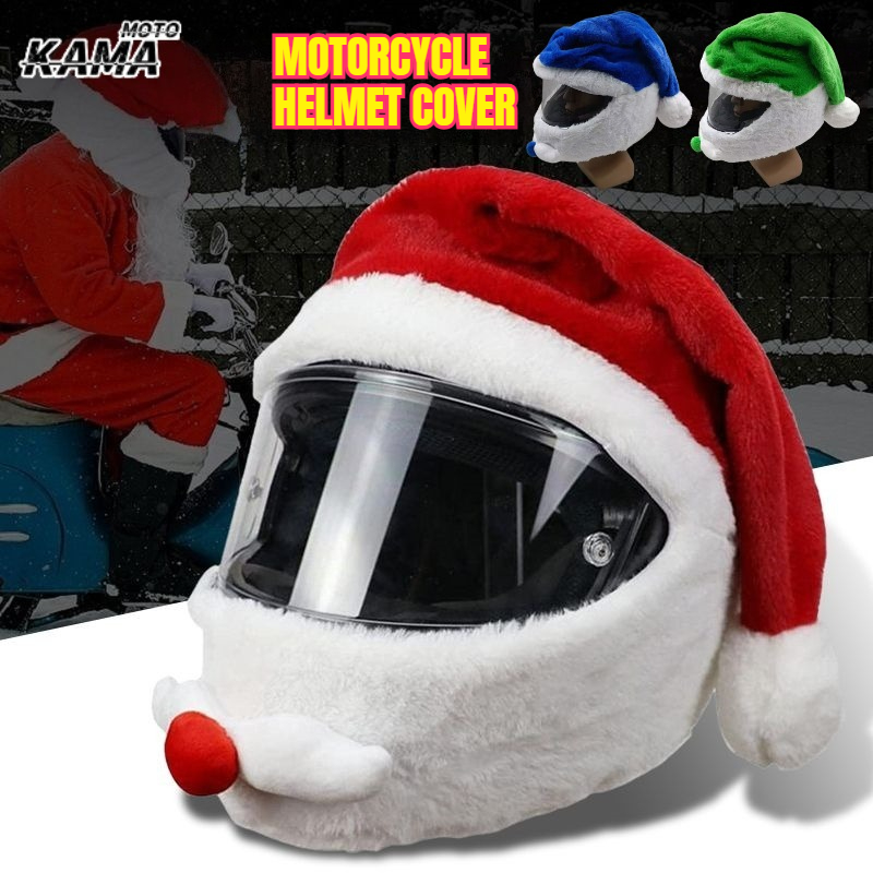 Santa Hat Plush - Copri Casco Babbo Natale in Peluche,