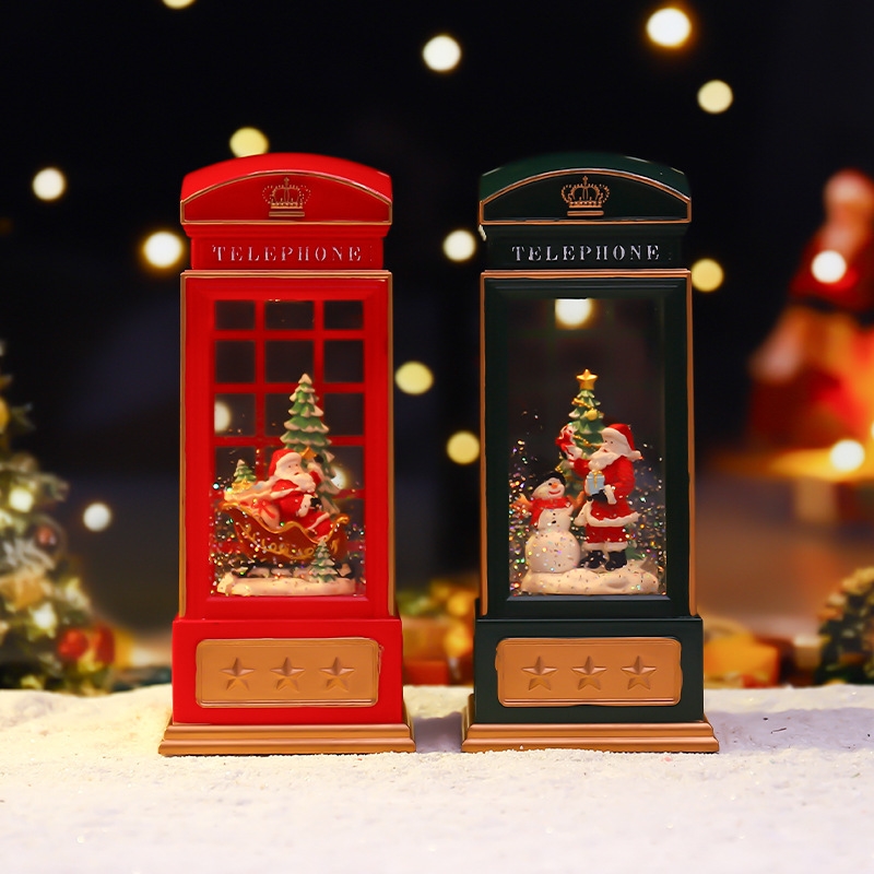 Snow Globe Musical - Cabina telefonica di Natale Luce notturna
